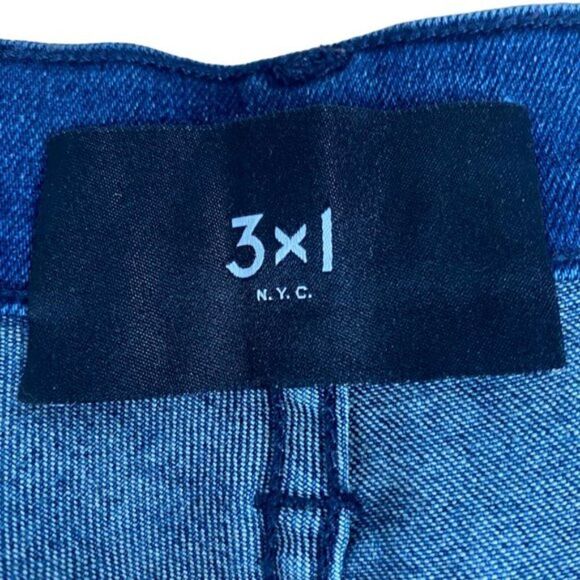 3x1 Made Here Blue Stevie Slim Straight Leg High Rise Zipper Fly Jeans US 25 - Picture 7 of 8